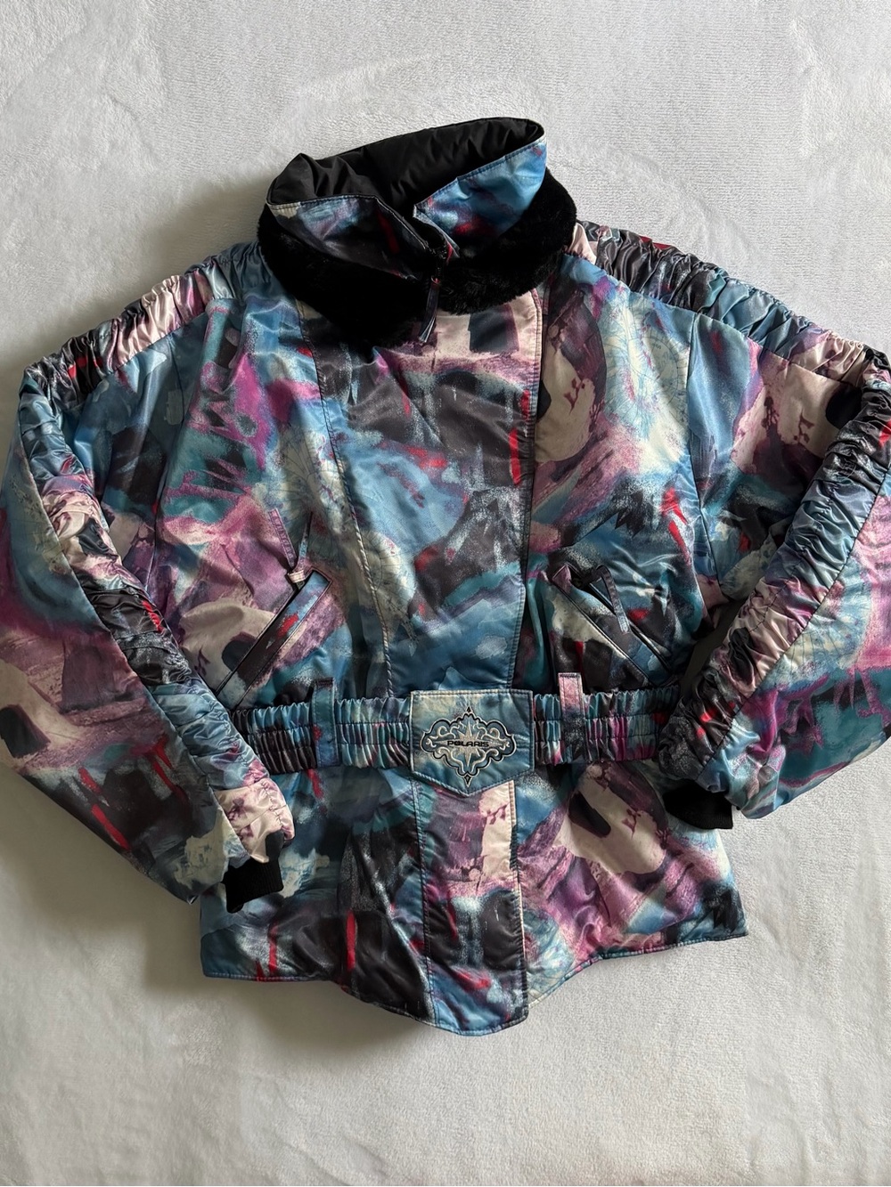 Vintage Polaris Snowmobile Puffer Jacket
Thermoloft Abstract Map Print size L